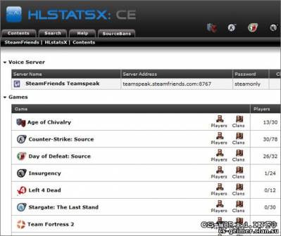 Скачать HLstatsX CE 1.6.10 - продвинутая статистика для сервера