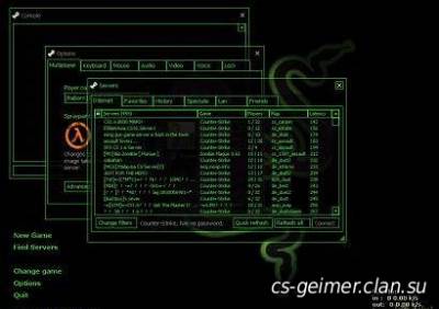 Тема меня для кс 1.6  Razer Gui